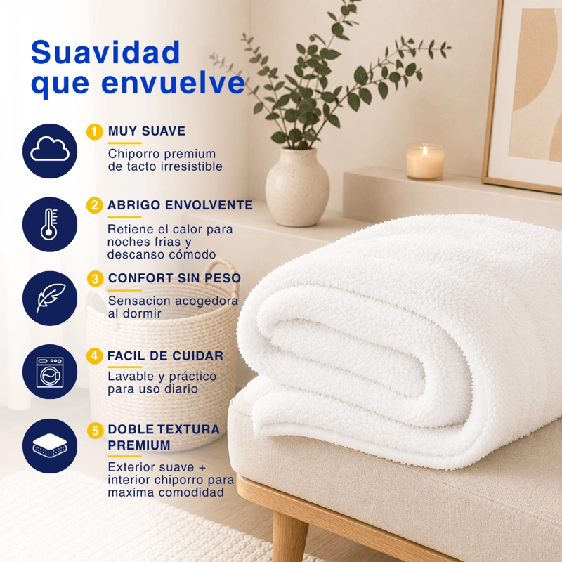 PLUMON COBERTOR CHIPORRO PREMIUM DOBLE TEXTURA INVIERNO KING GUIZA - 8