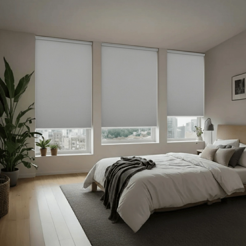 CORTINA ROLLER BLACKOUT 1 PAÑO 100 X 240 CM SIN CENEFA CAFE CLARO LINO GUIZA - 5