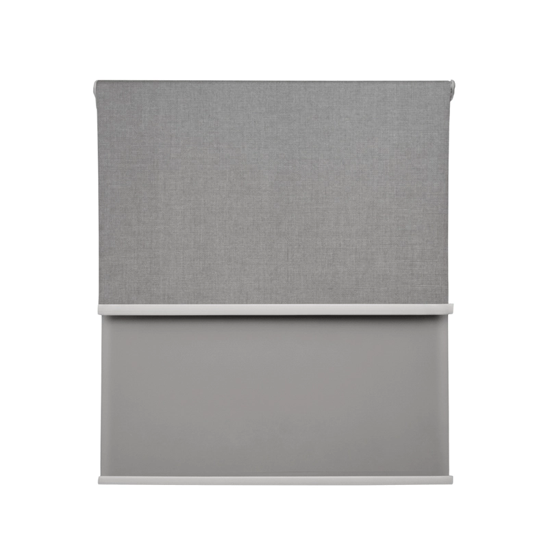 CORTINA ROLLER BLACKOUT DOBLE 2 PAÑO 140X200 CON VISILLO CAFE CLARO LINO SIN CENEFA GUIZA - 1