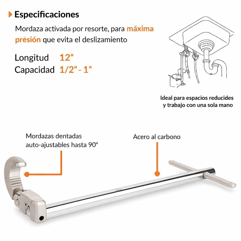 LLAVE GASFITER 12 TRUPER PROFESIONAL 10 AÑOS DE GARANTIA - 5