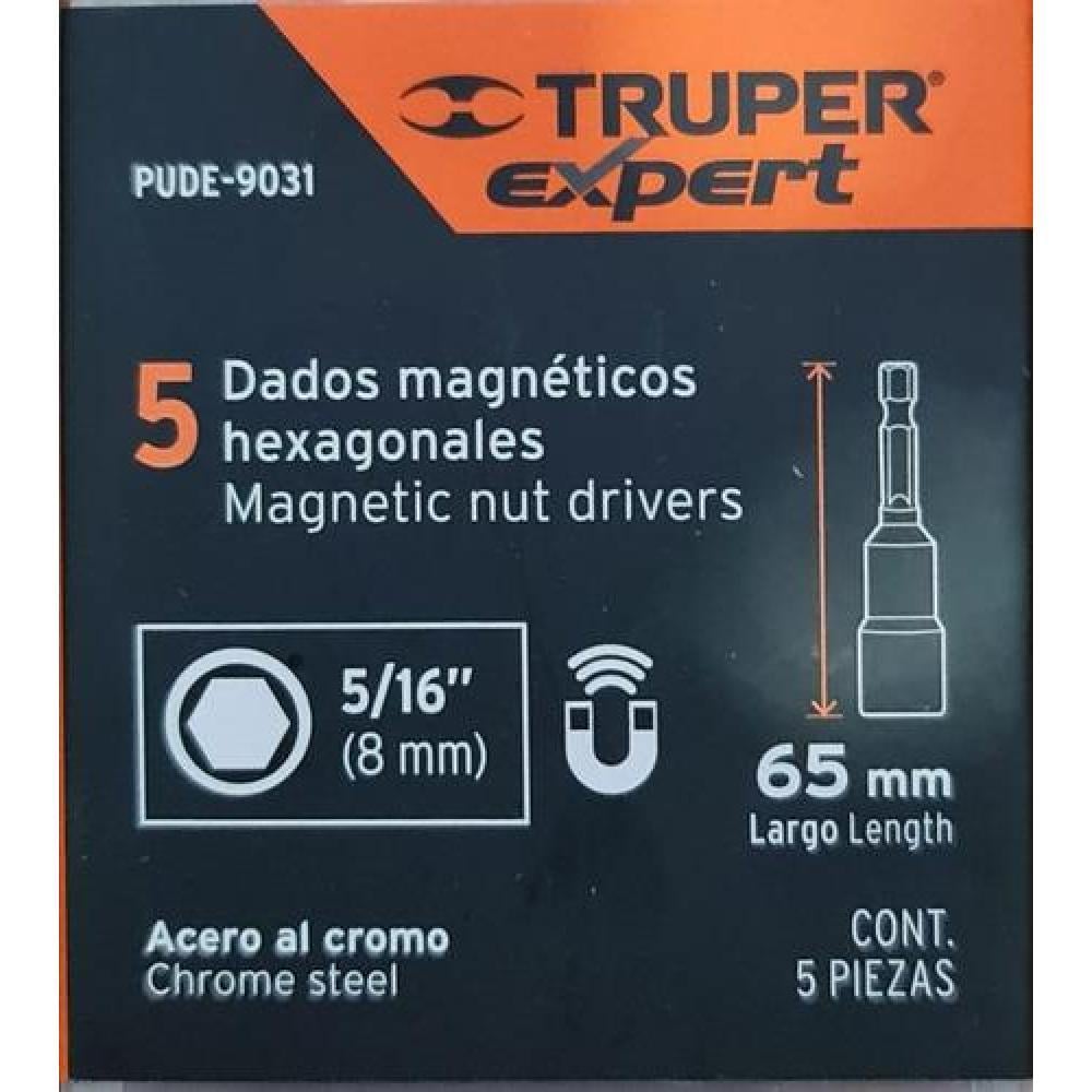 SET DE 5 DADOS MAGNETICOS HEXAGONALES 5/16 TRUPER EXPERT - 3