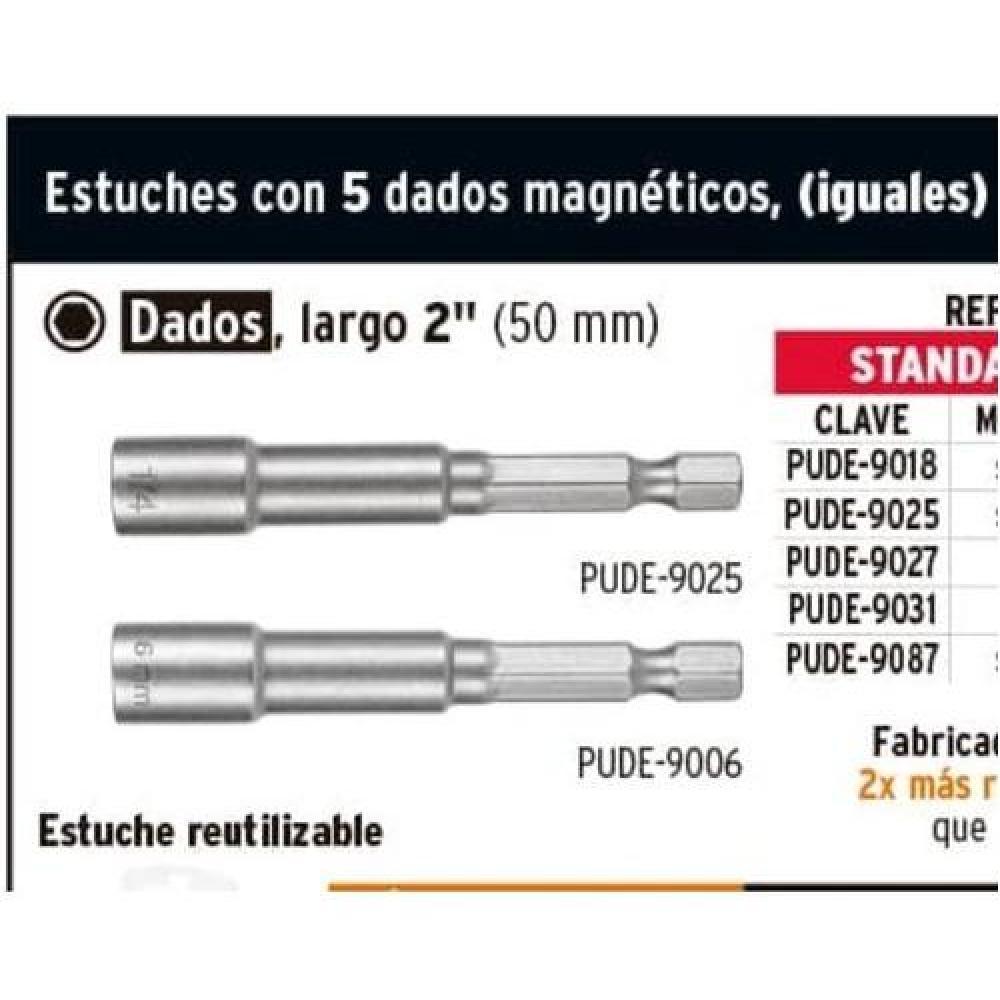 SET DE 5 DADOS MAGNETICOS HEXAGONALES 5/16 TRUPER EXPERT - 4