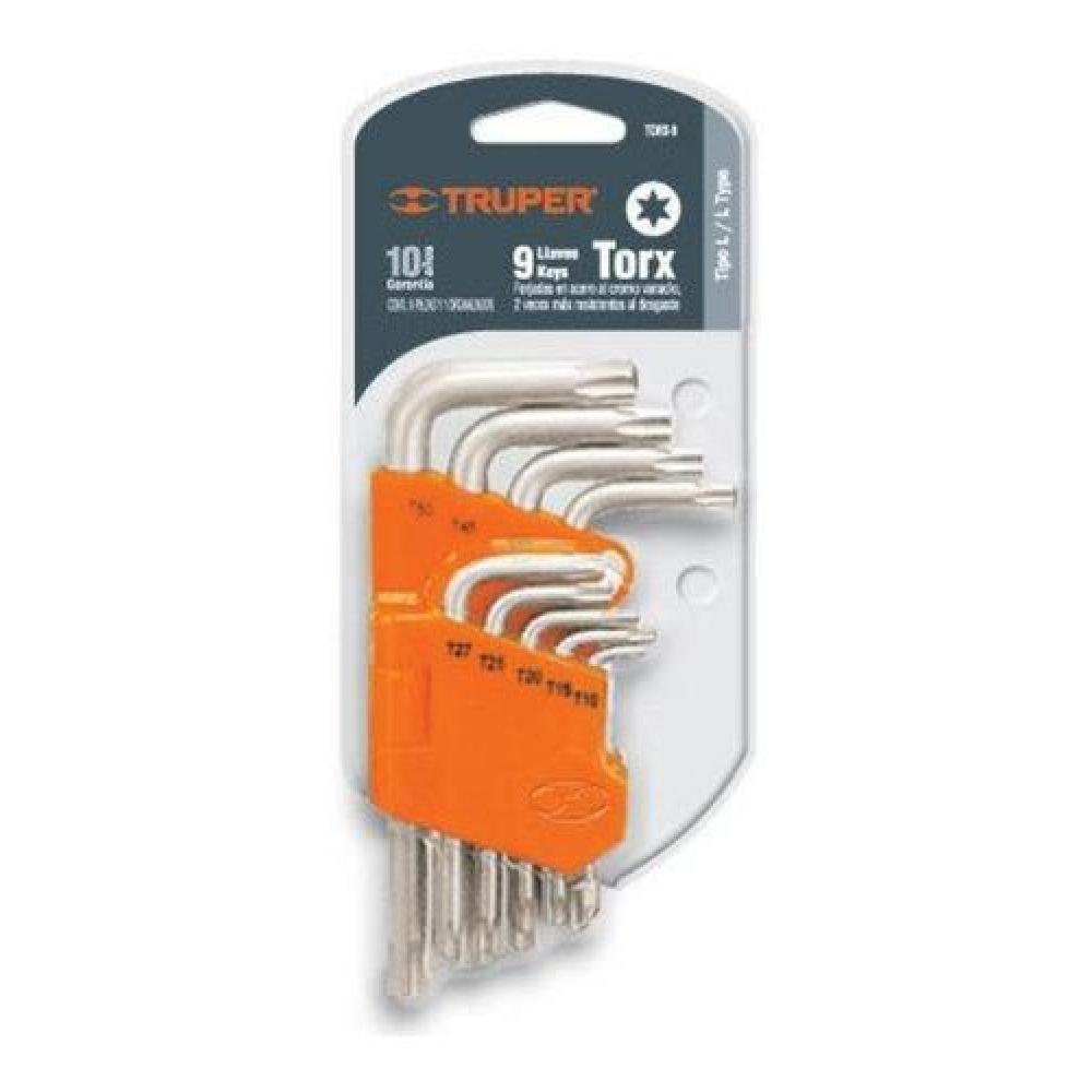 JUEGO DE LLAVES TRUPER CTTRU153 TORX 9 PIEZAS ACERO VANADIO PROFESION - 2