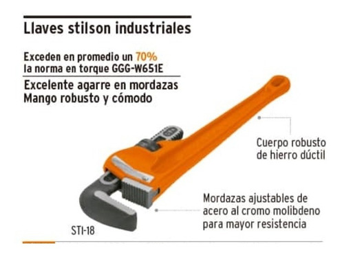 LLAV STILSON TRUPER CTTRU188 LLAVE INDUSTRIAL 36 PULGADAS GARANTIA 10 AÑOS - 3