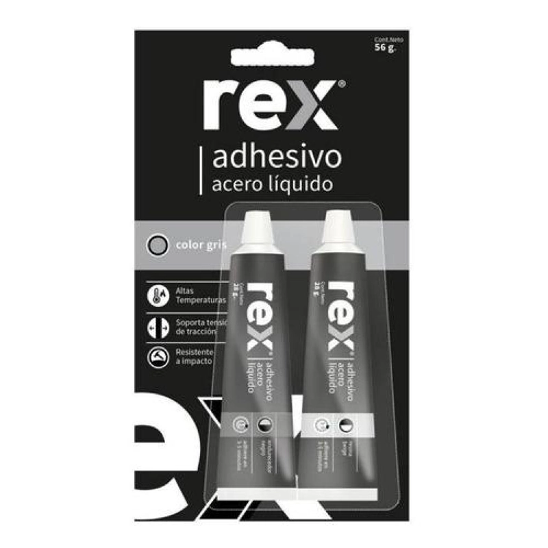 ACERO LIQUIDO REX GRIS 56G ADHESIVO ALTA RESISTENCIA - 2