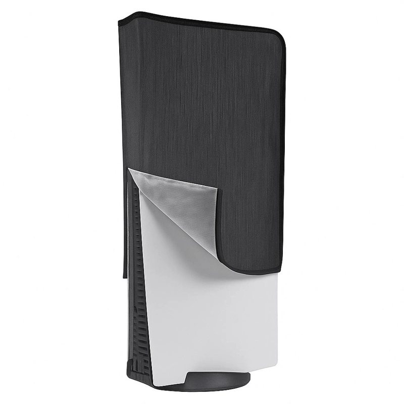 FUNDA PS5 A PRUEBA POLVO VERTICAL Y HORIZONTAL  NEGRO - 1