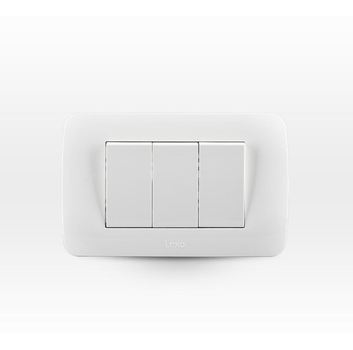 INTERRUPTOR LEXO CTLE21 BLANCO TRIPLE 9/32 10A 250V ARMADO KER-912 - 1