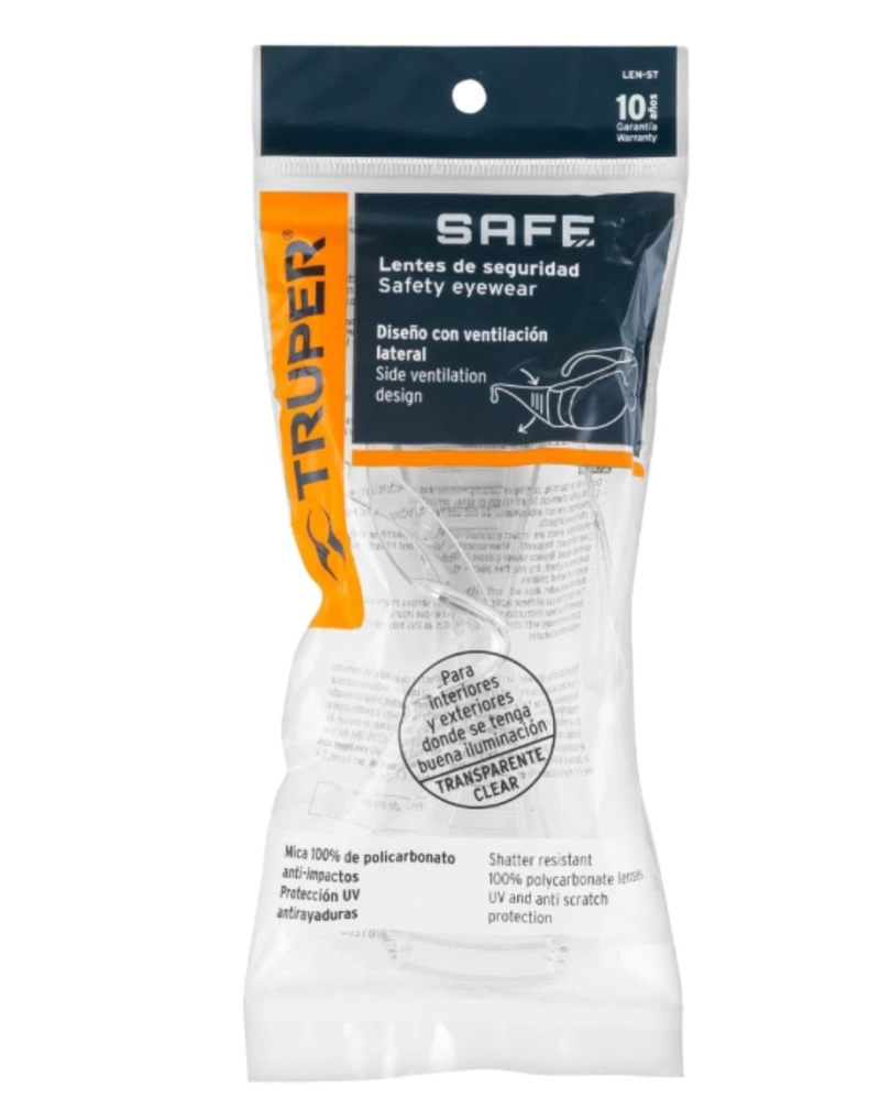 LENTES DE SEGURIDAD TRANSPARENTES, TRUPER SAFE - 2