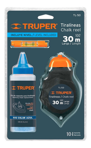 TIZADOR 30METROS, TIZA Y NIVEL TRUPER PROFESIONAL - 2