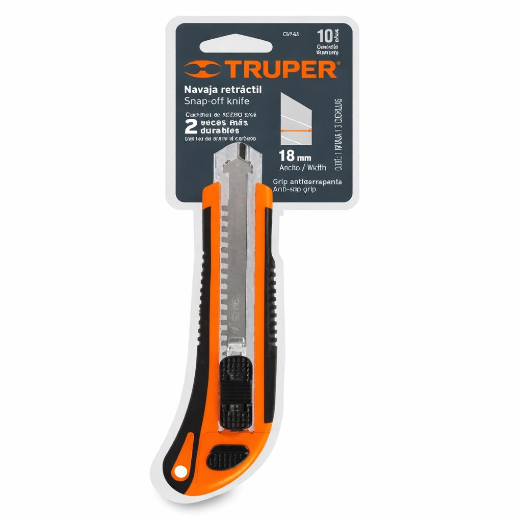 CUCHILLO CARTONERO DE 15 CMS CON GRIP + 3 HOJAS REPUESTO - 1