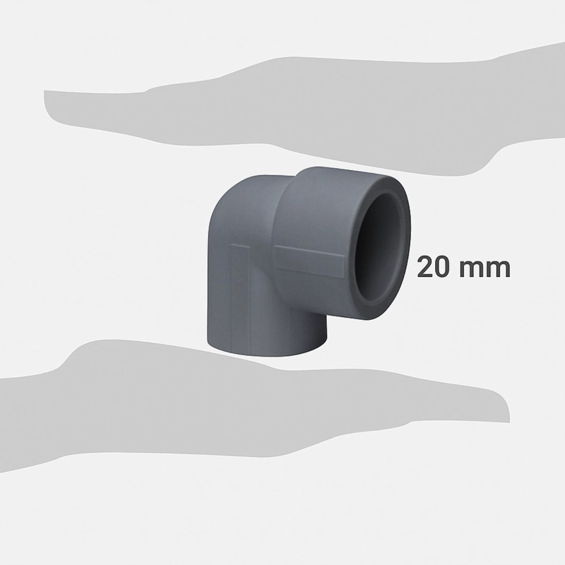 PACK 10 CODOS PPR 20MM NUEVOS ALTA CALIDAD GRIS - 3