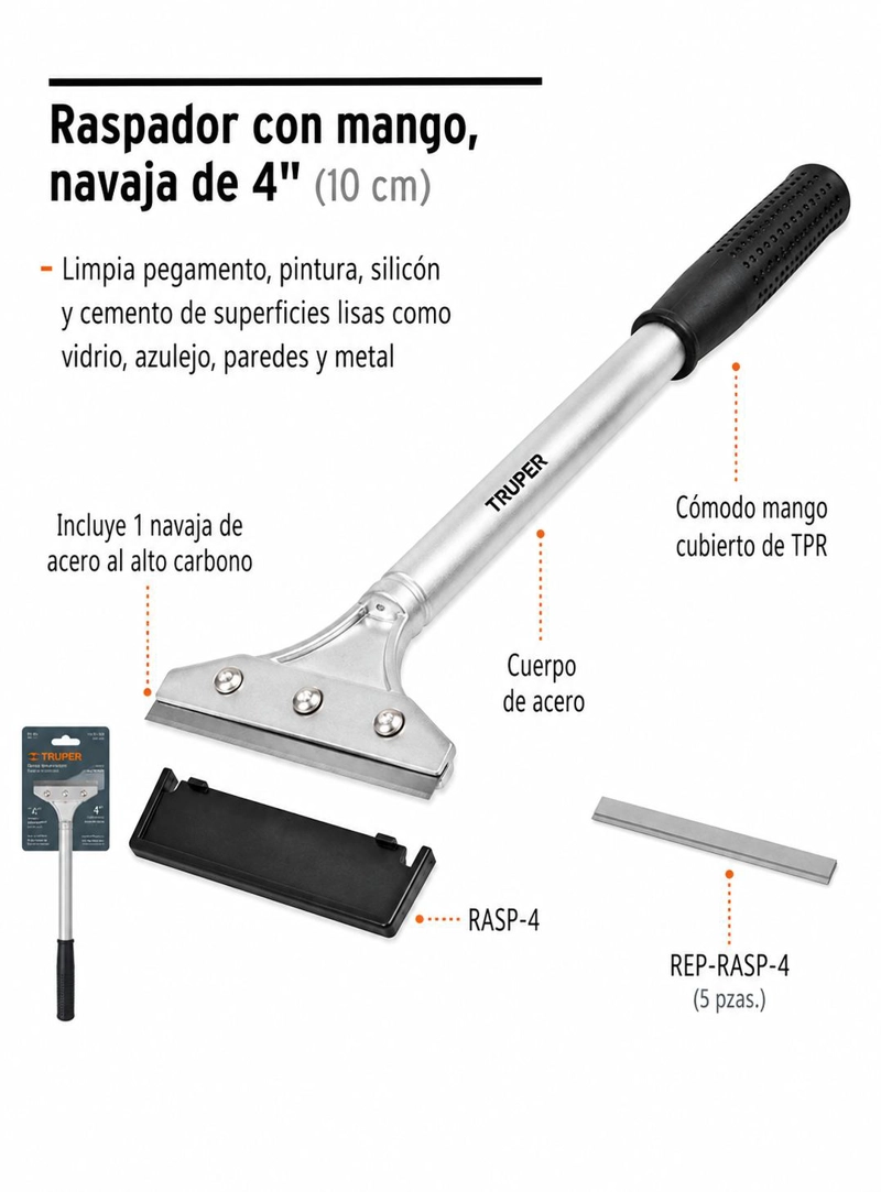 RASPADOR LIMPIA VIDRIOS TRUPER PROFESIONAL - 3