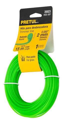 HILO NYLON PARA ORILLADORA 2MM X 15M PRETUL-TRUPER - 1