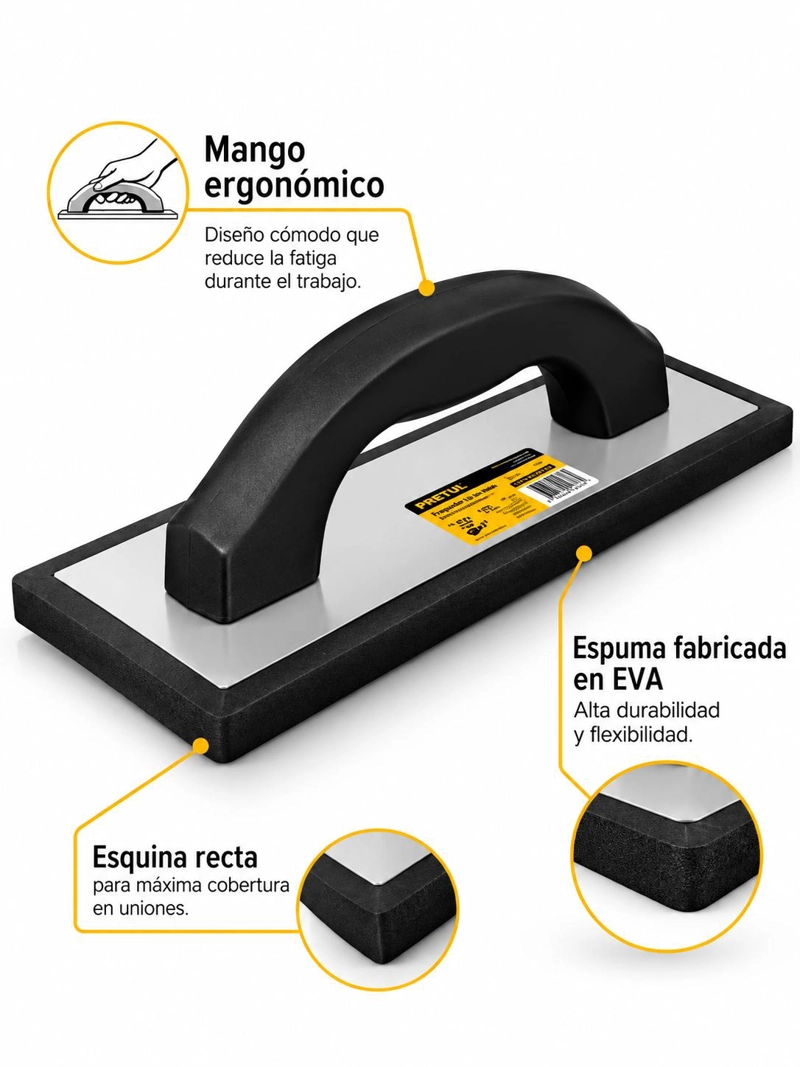 FRAGUADOR LISO DE HULE 9-1/2 ESPESOR 7/16 PRETUL - 3