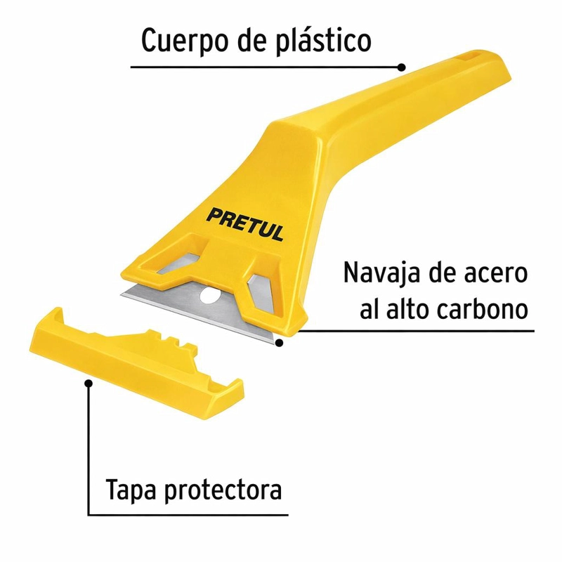 RASPADOR CON NAVAJA (VIDRIO, CERAMICA,PARED,ETC) PRETUL - 4