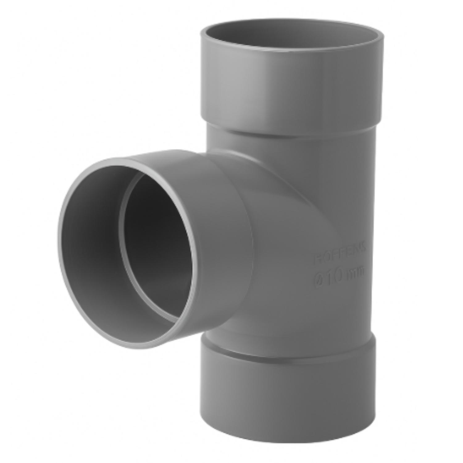 TEE 110 MM PVC SANITARIO GRIS HOFFENS - 2