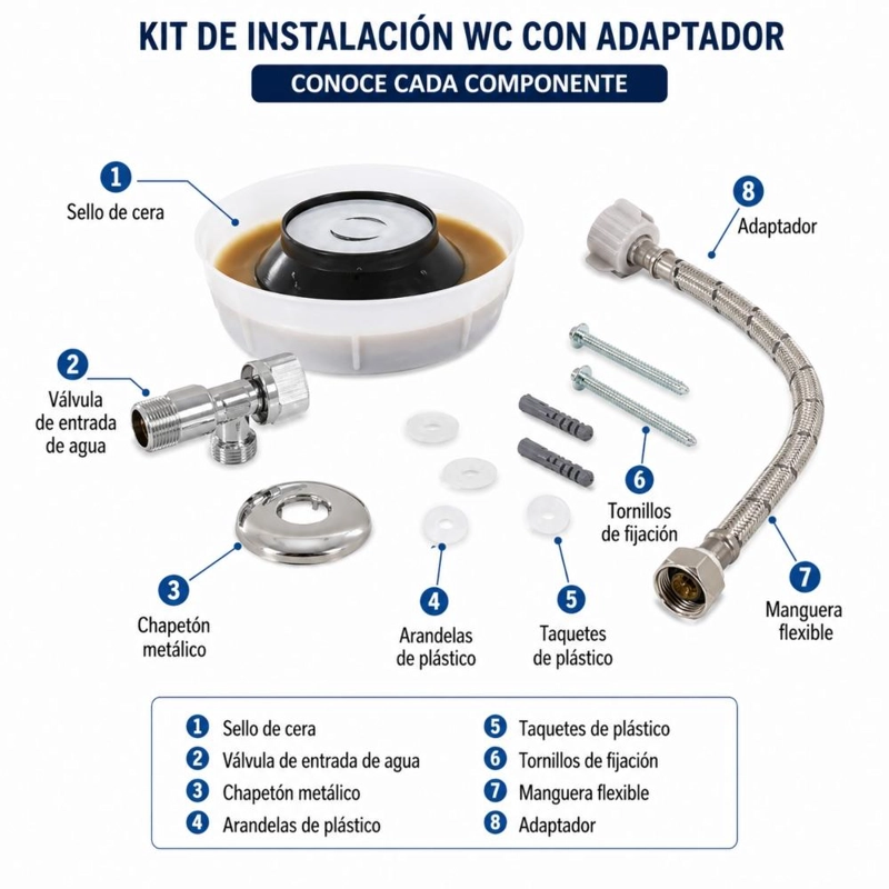 KIT DE INSTALACION WC FANALOZA C/ADAPTADOR - 3