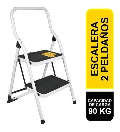 ESCALERA PRETUL CTPR16 TUBULAR PLEGABLE 2 PELDAÑOS C/BARANDA ACERO - 1