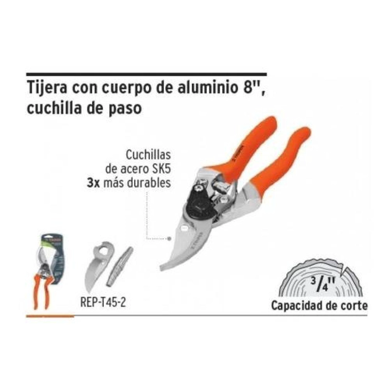 TIJERA TRUPER CTTRU291 PODAR PROFESIONAL CUCHILLA 8.1/2 T-45 JARDIN - 3