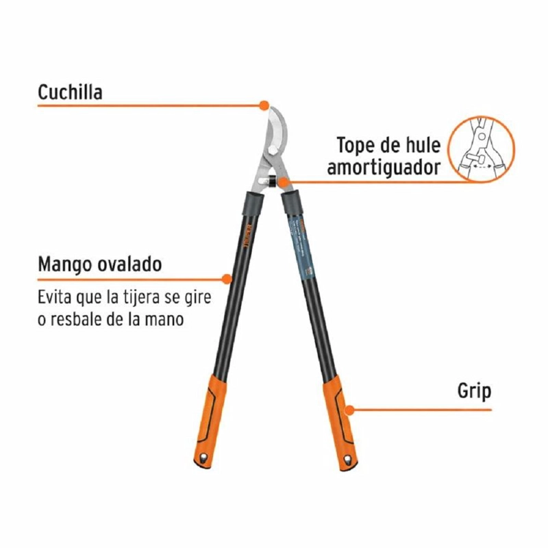 TIJERA CORTA RAMAS 28 , MANGOS TUBULARES TRUPER - 3