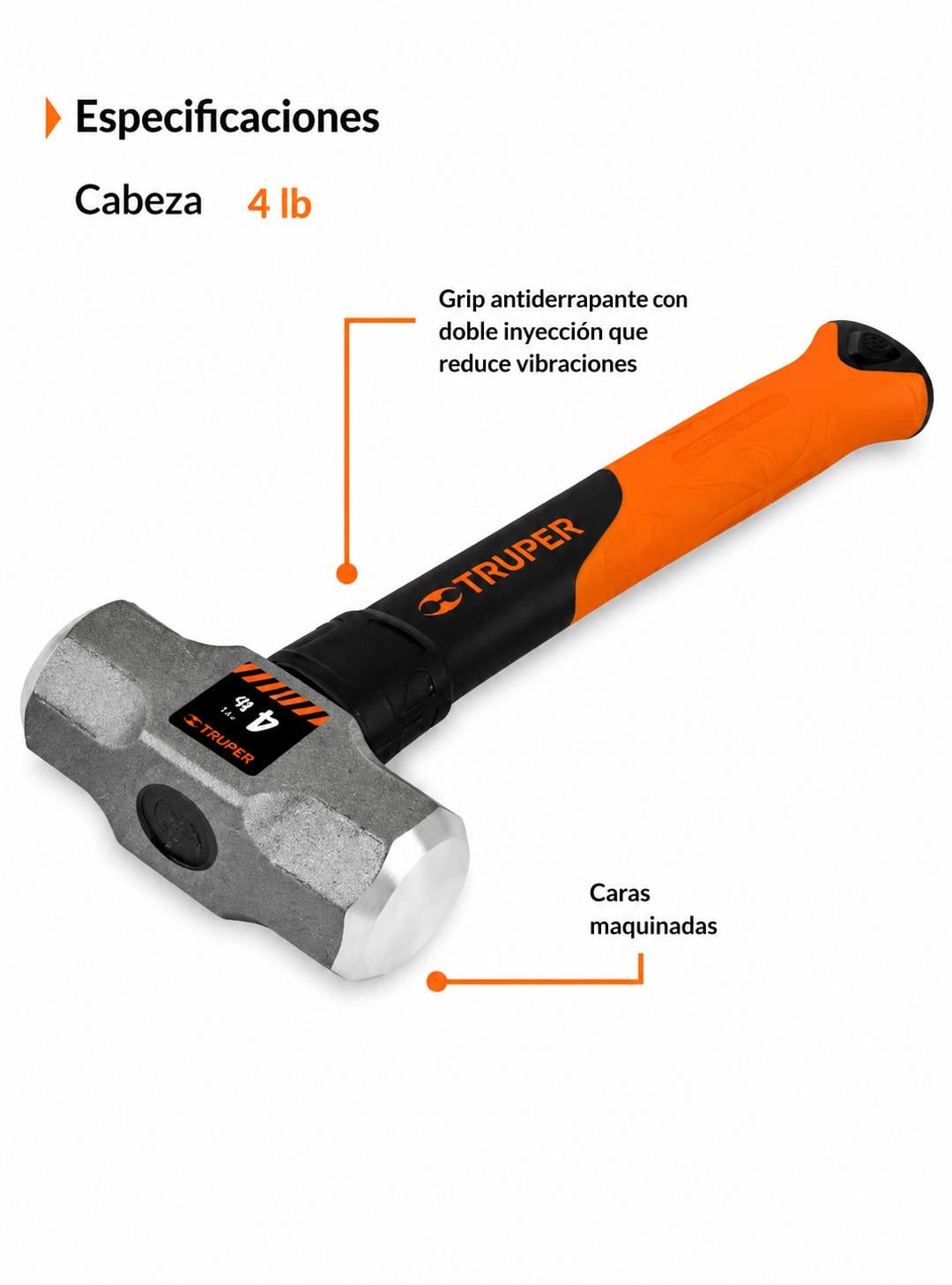 SET HERRAMIENTAS TRUPER MARTILLO CTTRU53 4 LBS MANGO FIBRA VIDRIO - 2
