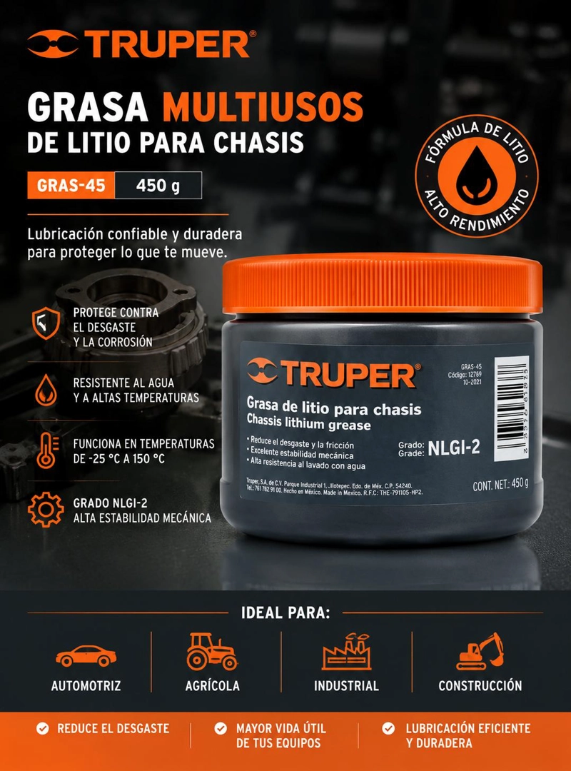 GRASA TRUPER CTTRU111 LUBRICANTE MULTIUSOS 450 GR GRAS-45 - 4