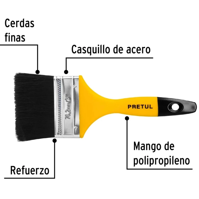 BROCHA PARA PINTAR ULTRARESISTENTE 3(7CM) PRETUL (TRUPER) - 3