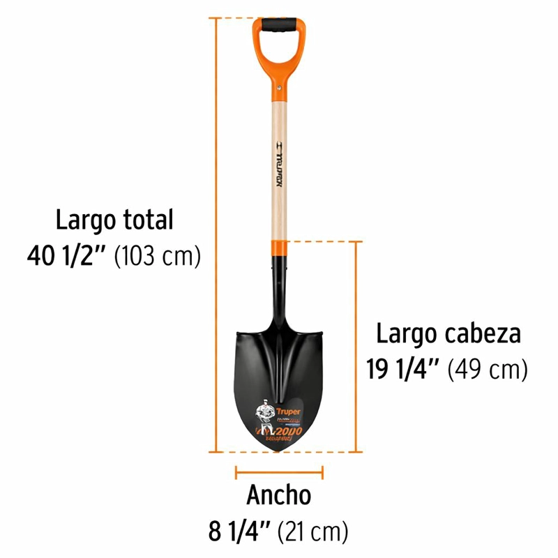 PALA PUNTA HUEVO TRUPER T-2000 PUÑO EN Y LARGO PRY-P - 4