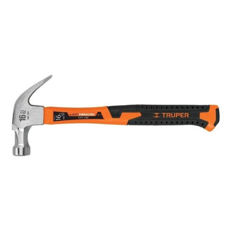 MARTILLO FORJADO UÑA CURVA 16OZ MANGO FIBRA DE VIDRIO TRUPER - 1