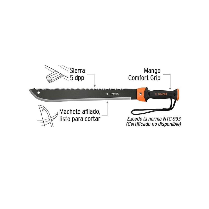 MACHETE TRUPER CTTRU194 DOBLE FILO 18 PROFESIONAL - 5