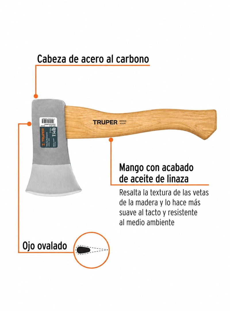 HACHA TRUPER CTTRU114 CAZADOR 1-1/4 LB MANGO HICKORY 14 - 4