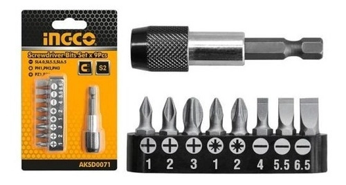 ADAPTADOR DE PUNTAS CTIN82 9PZS IMANTADO CON PUNTAS INGCO - 1