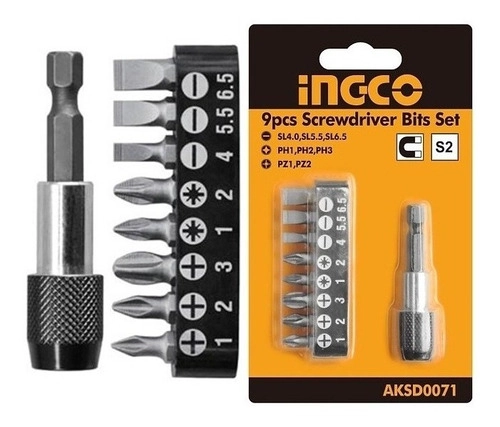 ADAPTADOR DE PUNTAS CTIN82 9PZS IMANTADO CON PUNTAS INGCO - 2
