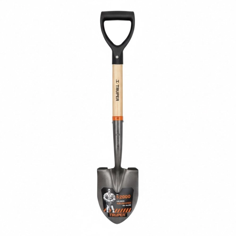 PALA CAJUELERA REDONDA TRUPER CON MANGO MADERA ACERO AL CARB - 2