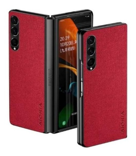 SAMSUNG FUNDA SAMSUNG GOB FORRO GALAXYZ FOLD4FOLD3 CUERO TEXTIL ORIGINAL BURDEO