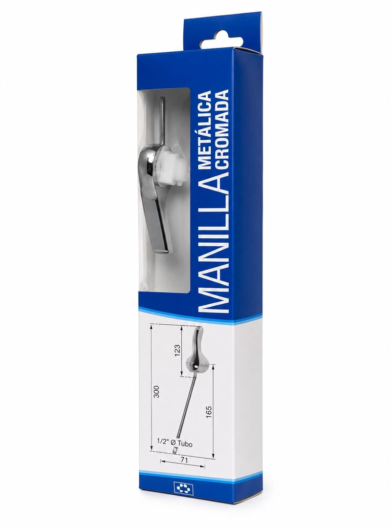 PALANCA MANILLA FONTAL METALICA CROMADA WC FANALOZA - 2