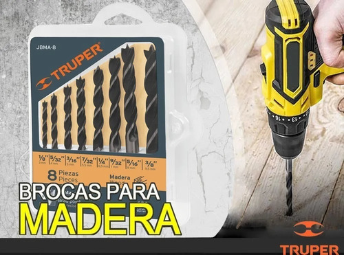 JUEGO DE BROCAS PARA MADERA, 8 PIEZAS TRUPER - 3