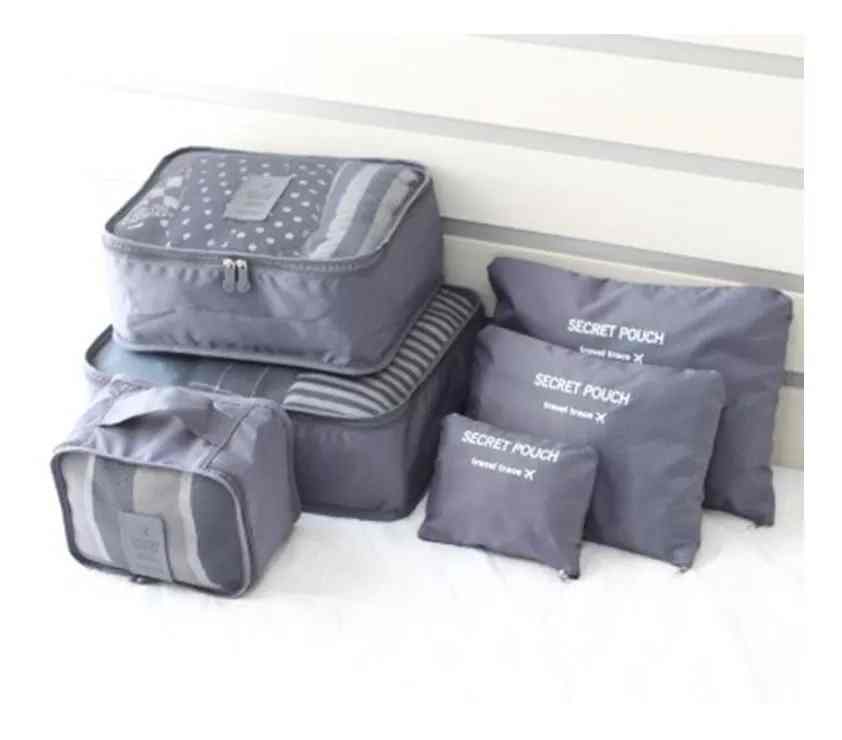 SET 6 ORGANIZADORES EQUIPAJE VIAJE BOLSA ROPA INTERIOR - 1
