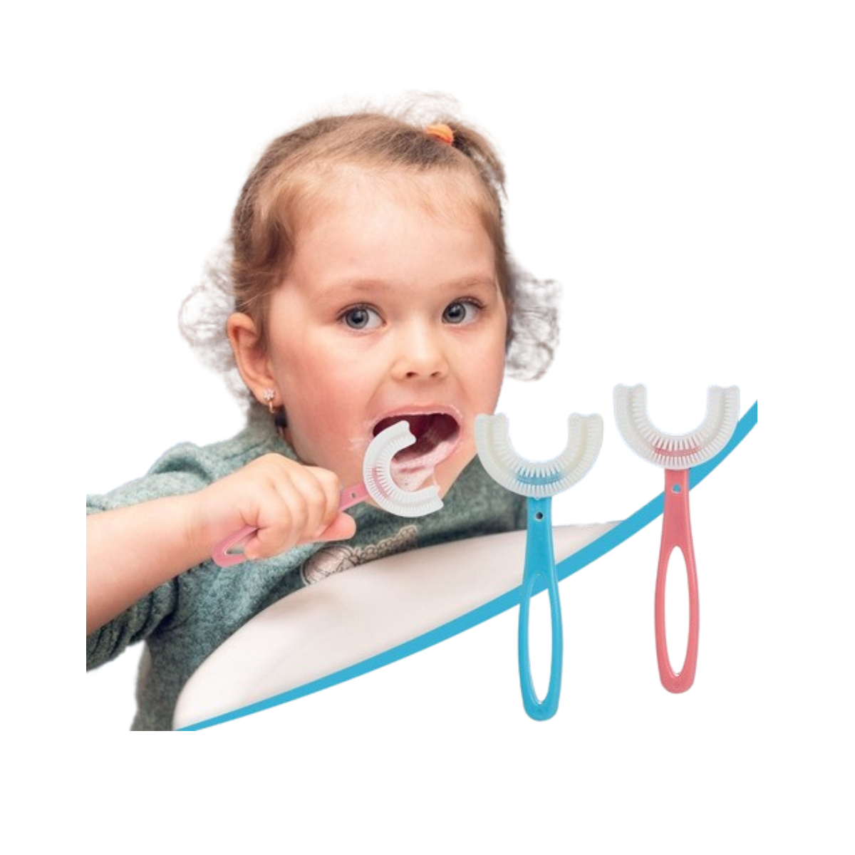 CEPILLO DE DIENTES PARA NIÑOS HIGIENE BUCAL DE SILICONA | ROSADO - 2