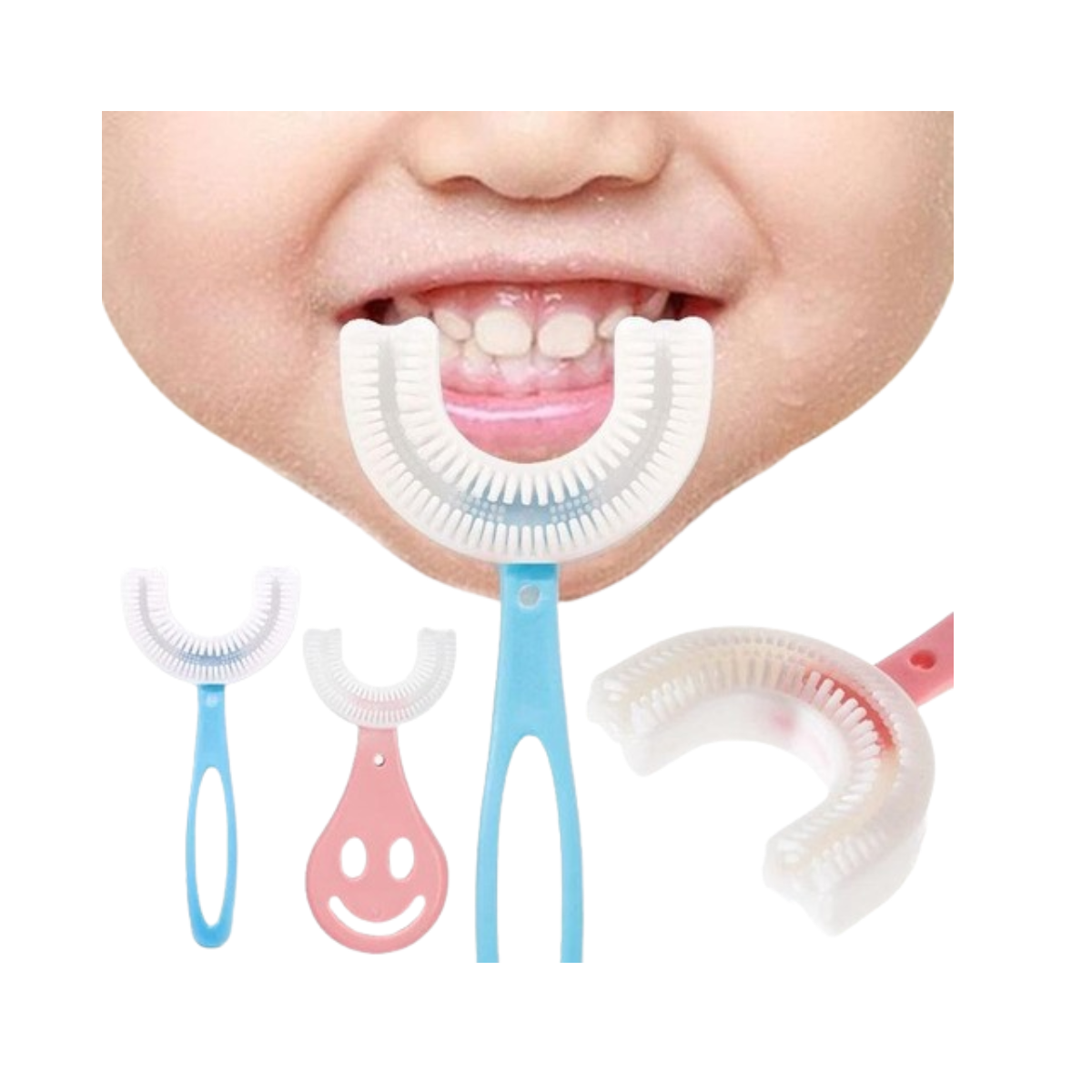 CEPILLO DE DIENTES PARA NIÑOS HIGIENE BUCAL DE SILICONA | ROSADO - 4