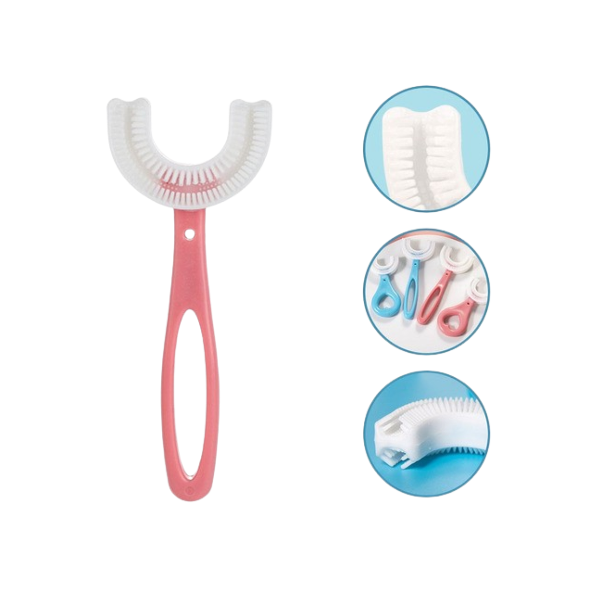 CEPILLO DE DIENTES PARA NIÑOS HIGIENE BUCAL DE SILICONA | ROSADO - 5