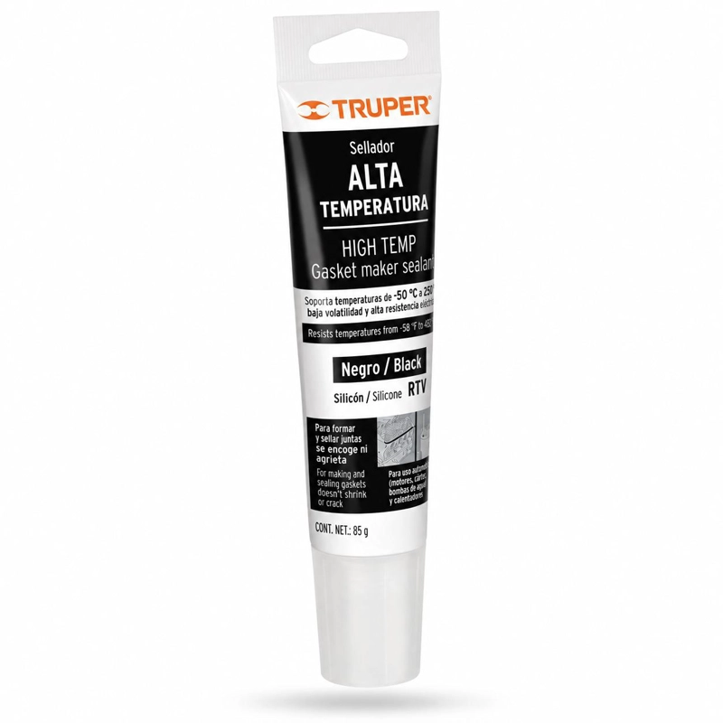 SILICONA SELLADOR NEGRO PARA ALTAS TEMPERATURAS 85G TRUPER - 1