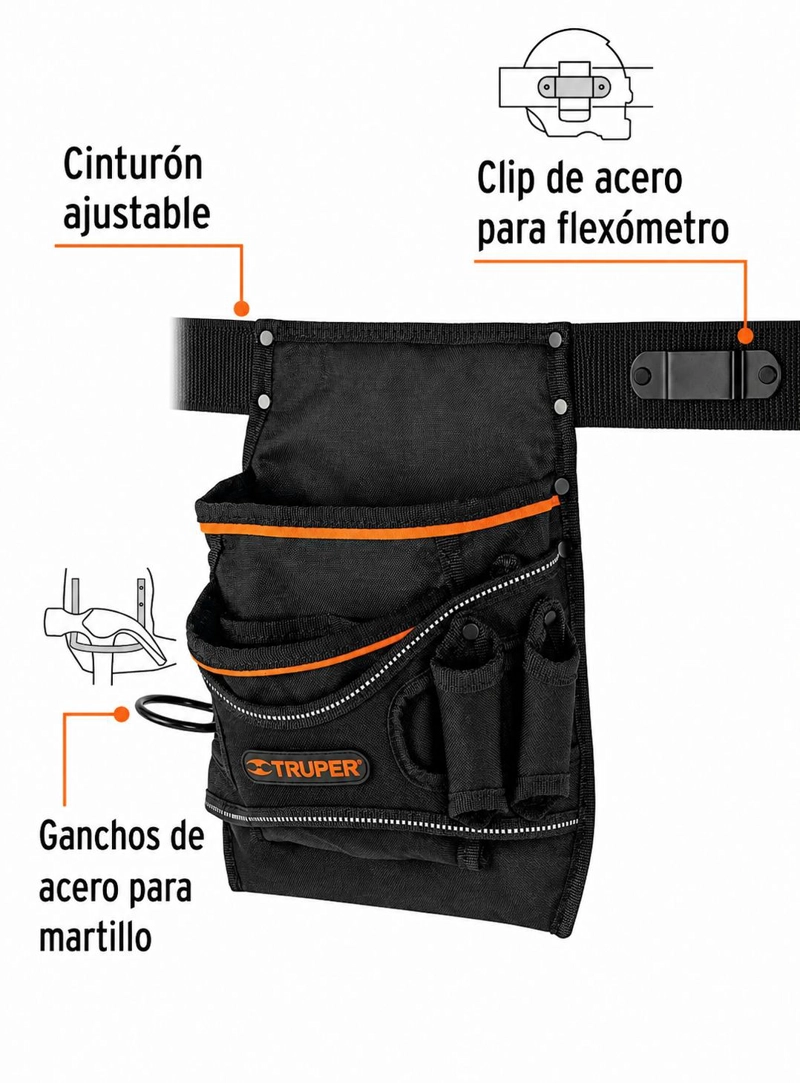 COLETO TRUPER CTTRU94 PORTAHERRAMIENTAS 13 COMPARTIMENTOS PONY-13 5 X 5 CM - 6