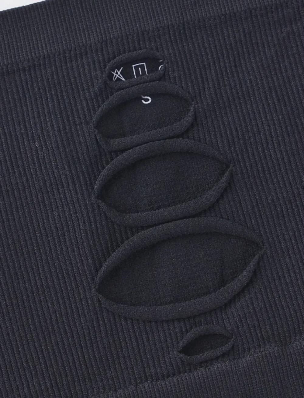 CROP TOPS SUJETADOR CON ABERTURA SEXY 2023 - NEGRO - L - 5