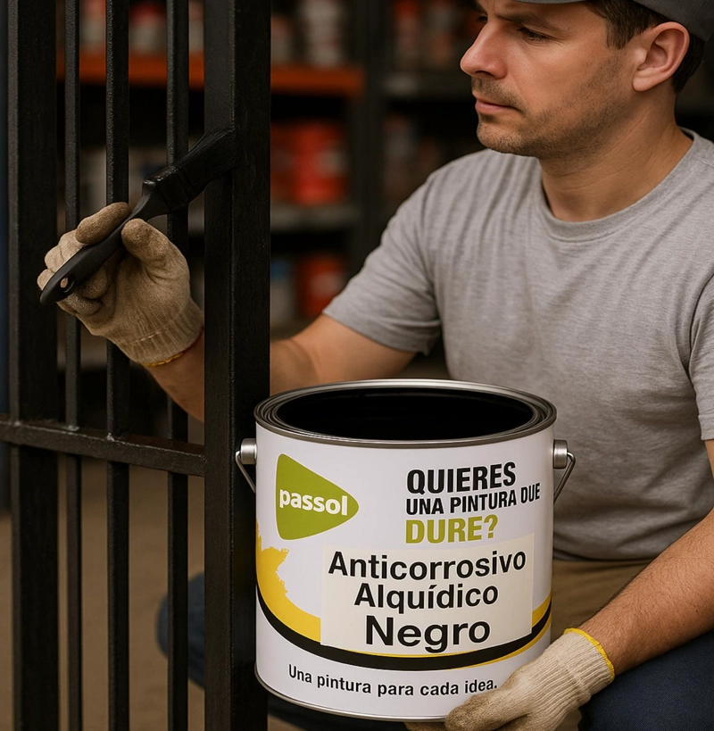 ANTICORROSIVO ALQUIDICO NEGRO 1 GALON PASSOL (REJAS,FIERRO - 4
