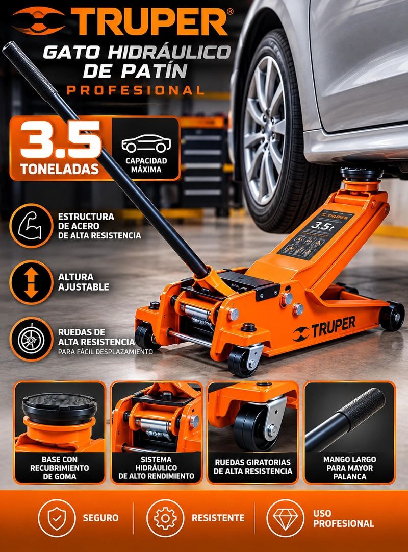 GATA HIDRAULICA TRUPER 3.5TON T/CAIMAN GAPRO-3.5PB - 4
