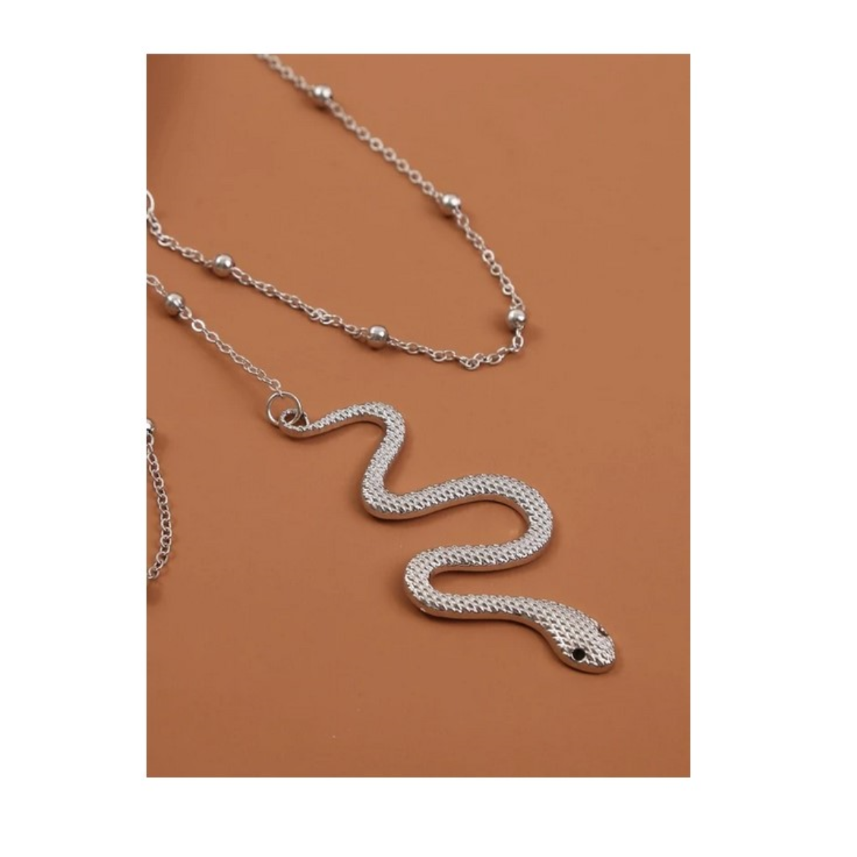 CADENA 2024 PLATA ACCESORIO LIGUERO PARA PIERNA MUSLO SERPIENTE PLATEADO - 3