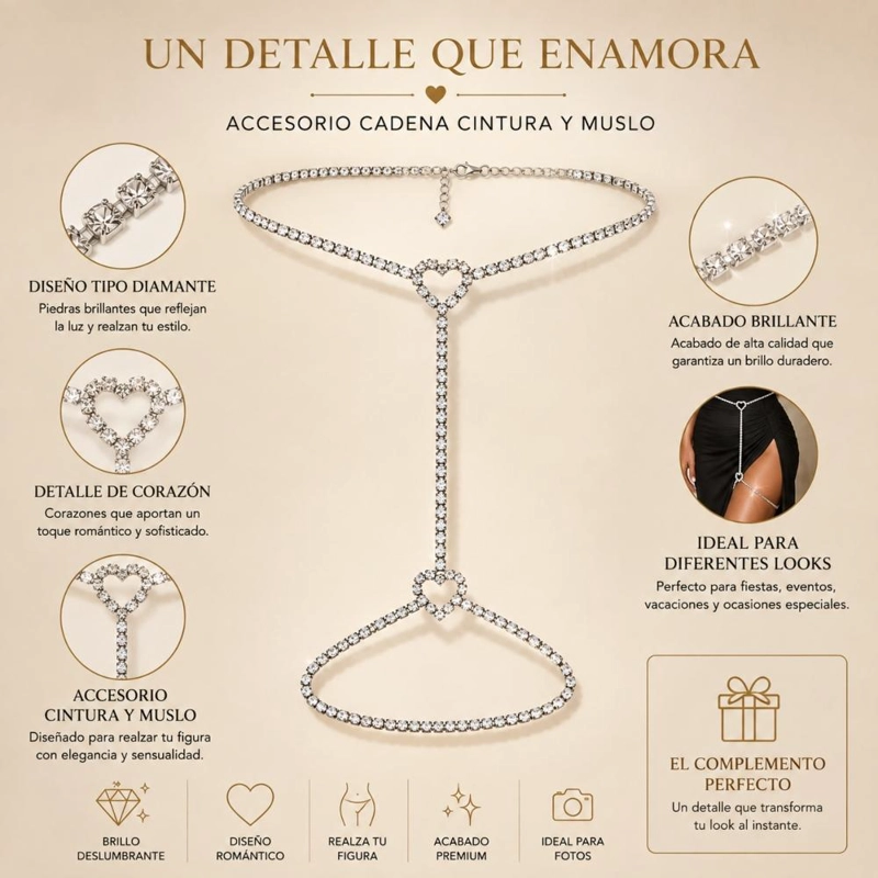 CADENA 2024 ACCESORIO LIGUERO PARA PIERNA DIAMANTE - 7
