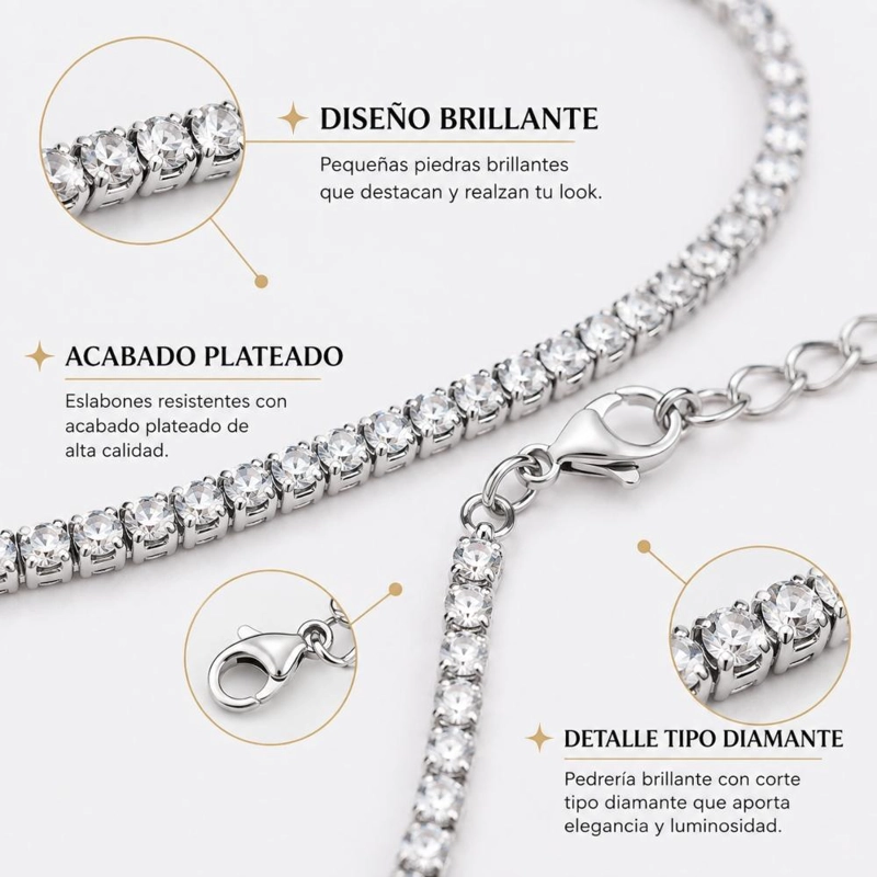 CADENA PARA LA CINTURA CON DISEÑO DE DIAMANTE DE IMITACION - 6