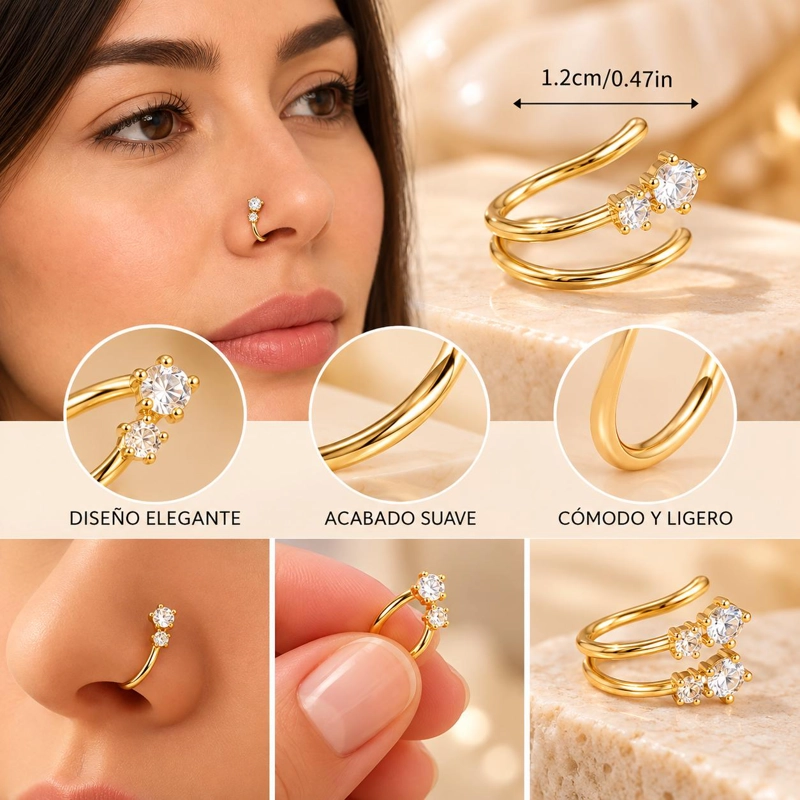 ARO CUFF NARIZ FALSO SIN PERFORACION ELEGANTE - 2